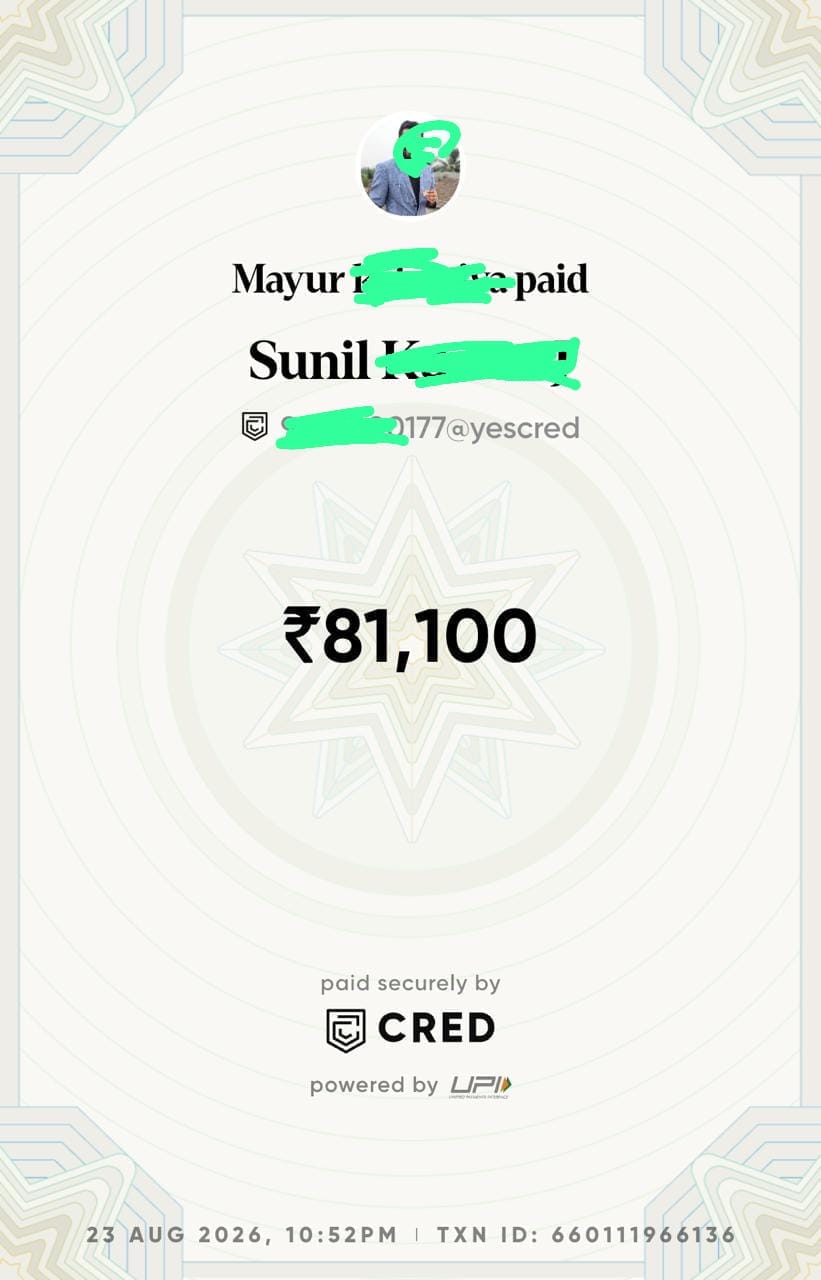 ₹81,100 settled securely over UPI